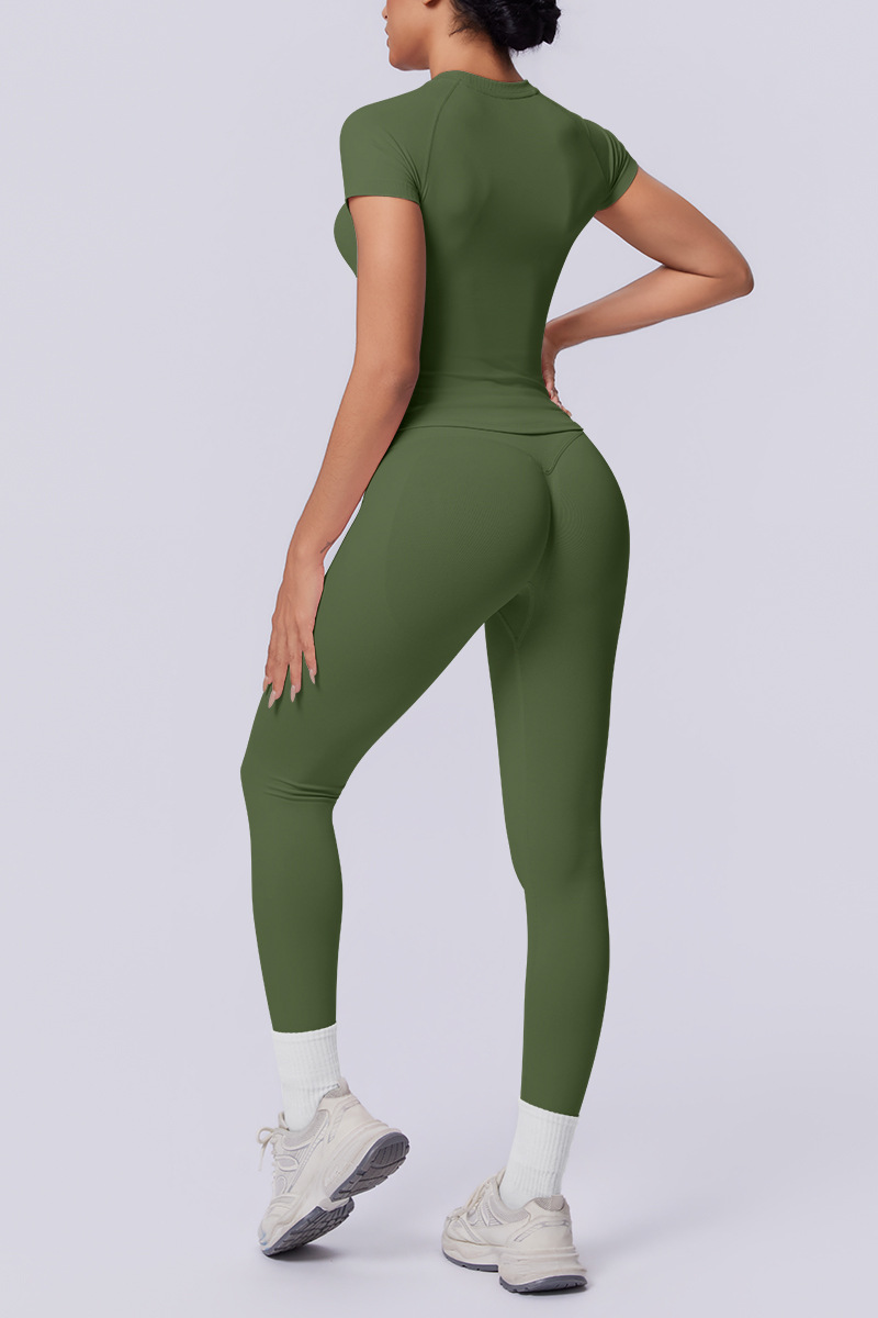 Women's Seamless Sets:Slim Fit T-shirt And Leggings