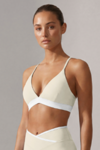 Women's Color-Block Triangle Cup Halterneck Sports Bra