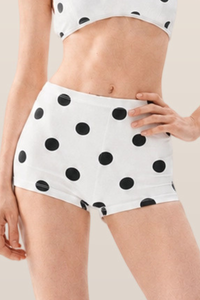 Women's Polka Dot Vintage Slim Fit Yoga Shorts