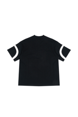 Unisex 100% Cotton Color-Block V-Neck Short-Sleeve T-Shirt