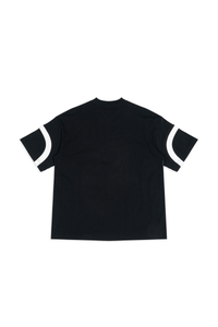 Unisex 100% Cotton Color-Block V-Neck Short-Sleeve T-Shirt