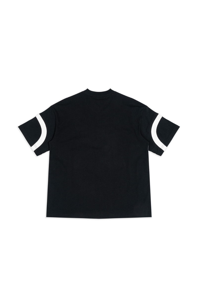 Unisex 100% Cotton Color-Block V-Neck Short-Sleeve T-Shirt