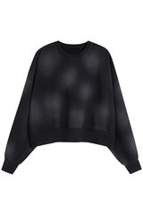 Women's Fall Vintage Gradient Cropped Crew Neck Sweatshirt