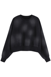 Women's Fall Vintage Gradient Cropped Crew Neck Sweatshirt
