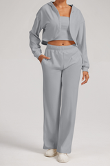 Oversized cardigan and wide-leg pants set