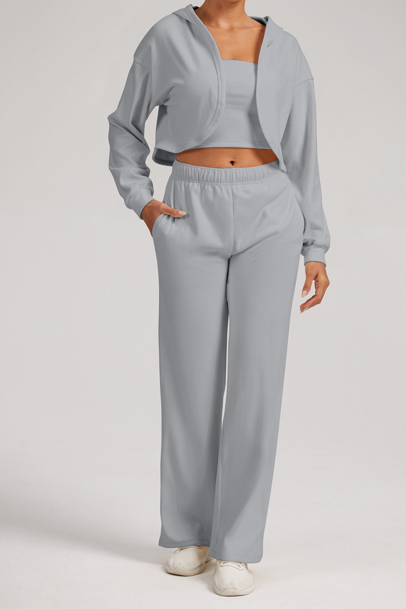 Oversized cardigan and wide-leg pants set