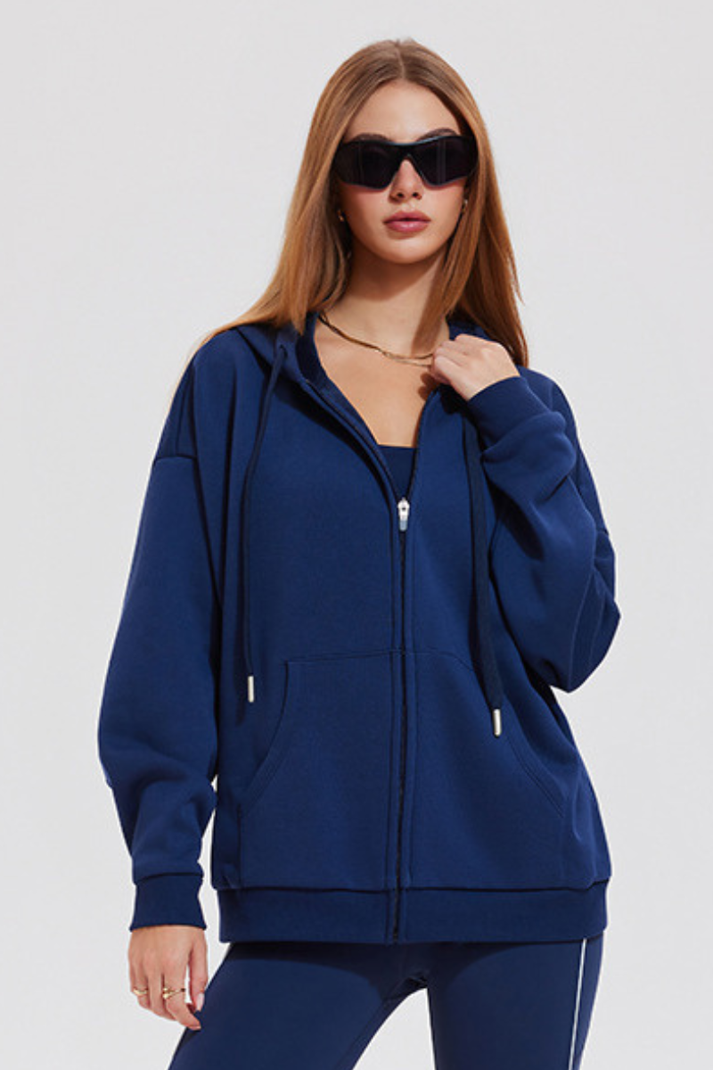 Insulated, hooded fitness jacket