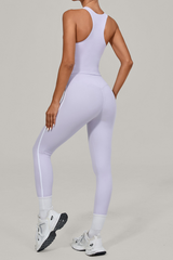 Women Athletic Sets:U-neck Cropped Tank Top And Leggings