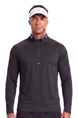 Men's Half Zip Stand Collar Athletic Long Sleeve T-shirt