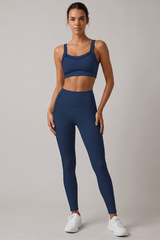 Women's Yoga Sets: Wide Straps Bra And High Waist Leggings
