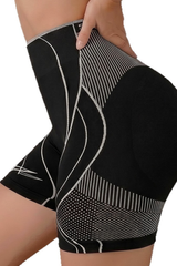 Women's Seamless Color-block Pleated Buttocks Lift Shorts