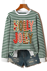 Women's Fall Christmas Festival Stripe Printed Pullover