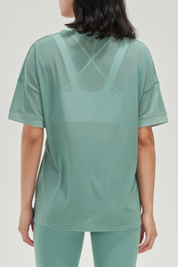 Women's Sports Ice Silk Breathable Mesh Workout T-Shirt