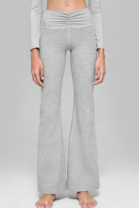Women's V-waist Pleated Draping Loose Relaxed  Flare Pants