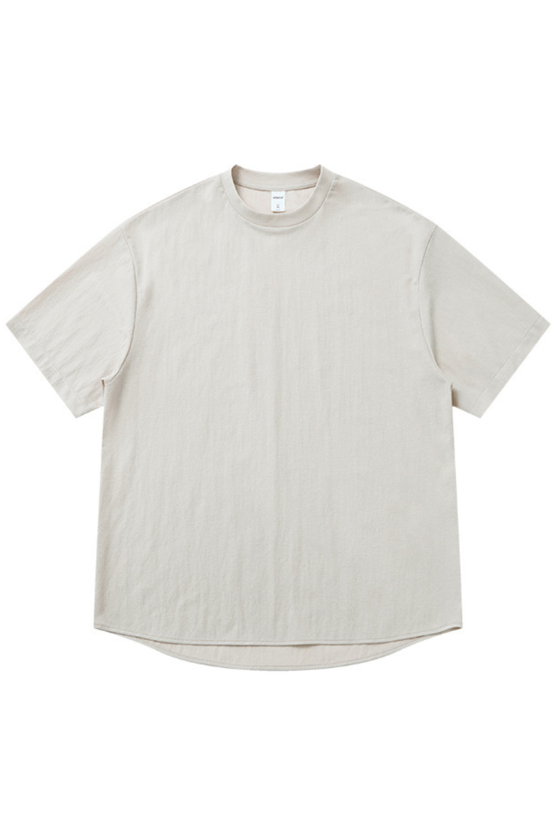 Men's Summer Curved Hem Solid Skin-Friendly T-Shirt
