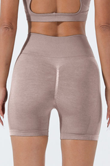 Women's Sports Pleated Buttocks Lift  Seamless Shorts