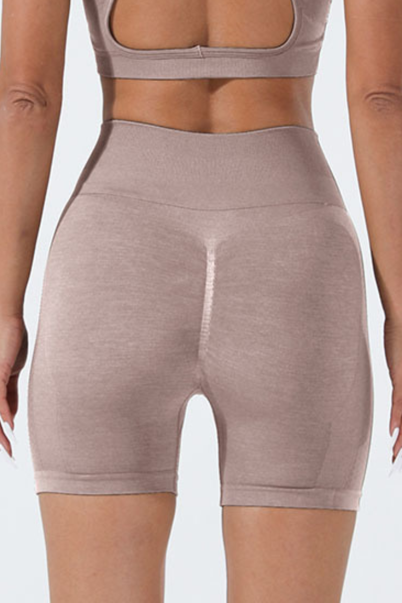 Women's Sports Pleated Buttocks Lift  Seamless Shorts