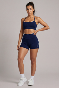Women's Y-Back Bra & High Waist Bike Shorts Workout Sets