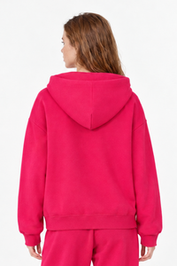 Women Loungewear Color Block Big Tooth Zipper Hooded Jacket