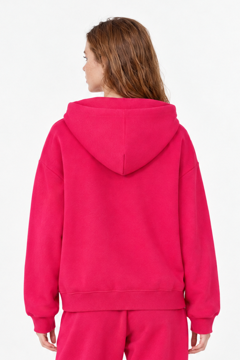 Women Loungewear Color Block Big Tooth Zipper Hooded Jacket