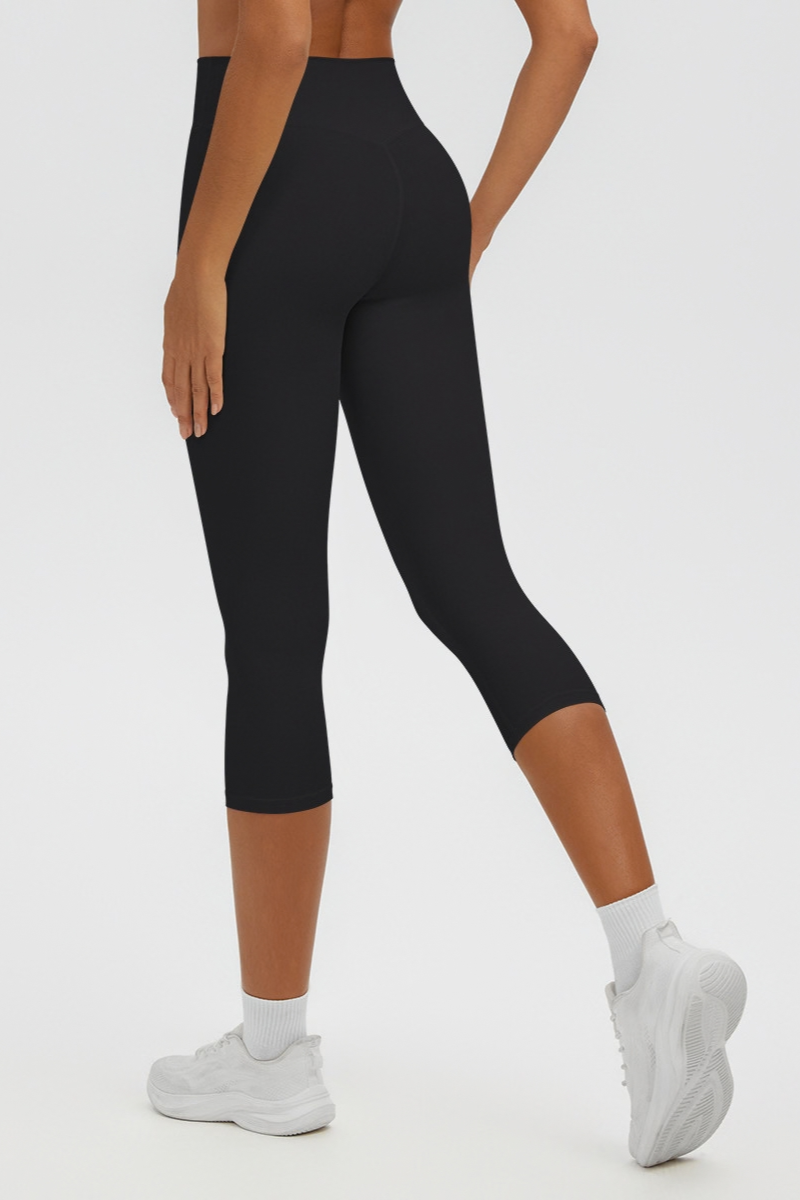 Women's Athletic Brushed High Waist Capri Yoga Leggings