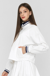 Women's Fall Color Block Tennis Sport Quarter Zip Sweatshirt