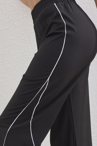 Women's Contrast Stripe Stitch Elastic Cuff Quick Dry Jogger