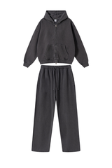 Unisex Fall Vintage Cotton Set:Hooded Jacket And Sweatpants