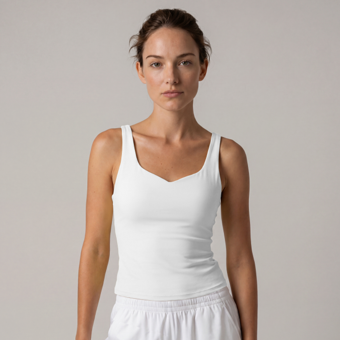 Women's V-neck  Crisscross Back Longline Sport Tank Top