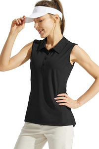 Women's Sleeveless Honeycomb Polo Golf Tennis Athletic Top