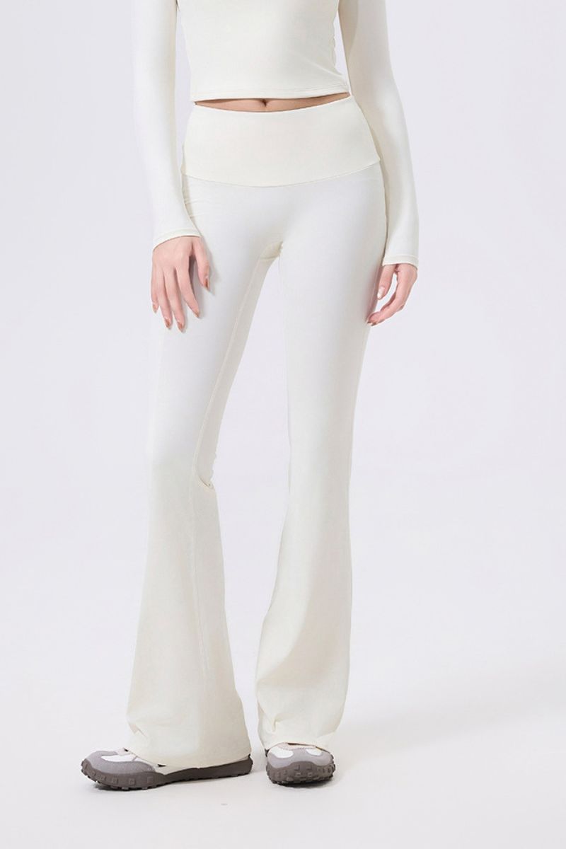 Low-rise wide-hem yoga flared pants