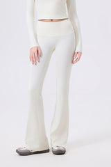 Low-rise wide-hem yoga flared pants