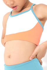 Kids color-cross back high-elasticity sports tank top.