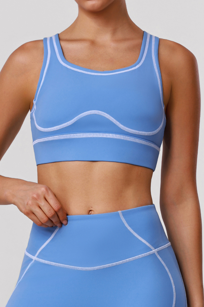Women's Color-Blocked Open-Back Shaping Sports Bra