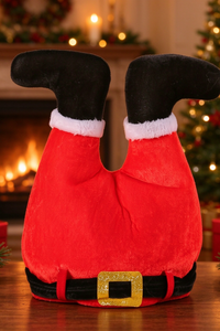 Funny Upside Down Santa Elf Pants Hat With Jingle Bells Pom