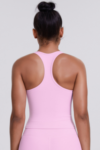 Women's Brushed Solid Racerback Sports Yoga Tank Top