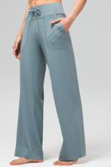 Women's Summer Drawstring  Quick-Dry Wide-Leg Yoga Pants