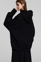 Faux two-piece hooded sweatshirt