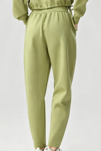 Women's High Rise Joggers with Pleated Waist and Side Pocket