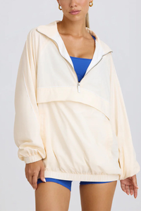 Women's Half-Zip Oversized Windbreaker Sweatshirt