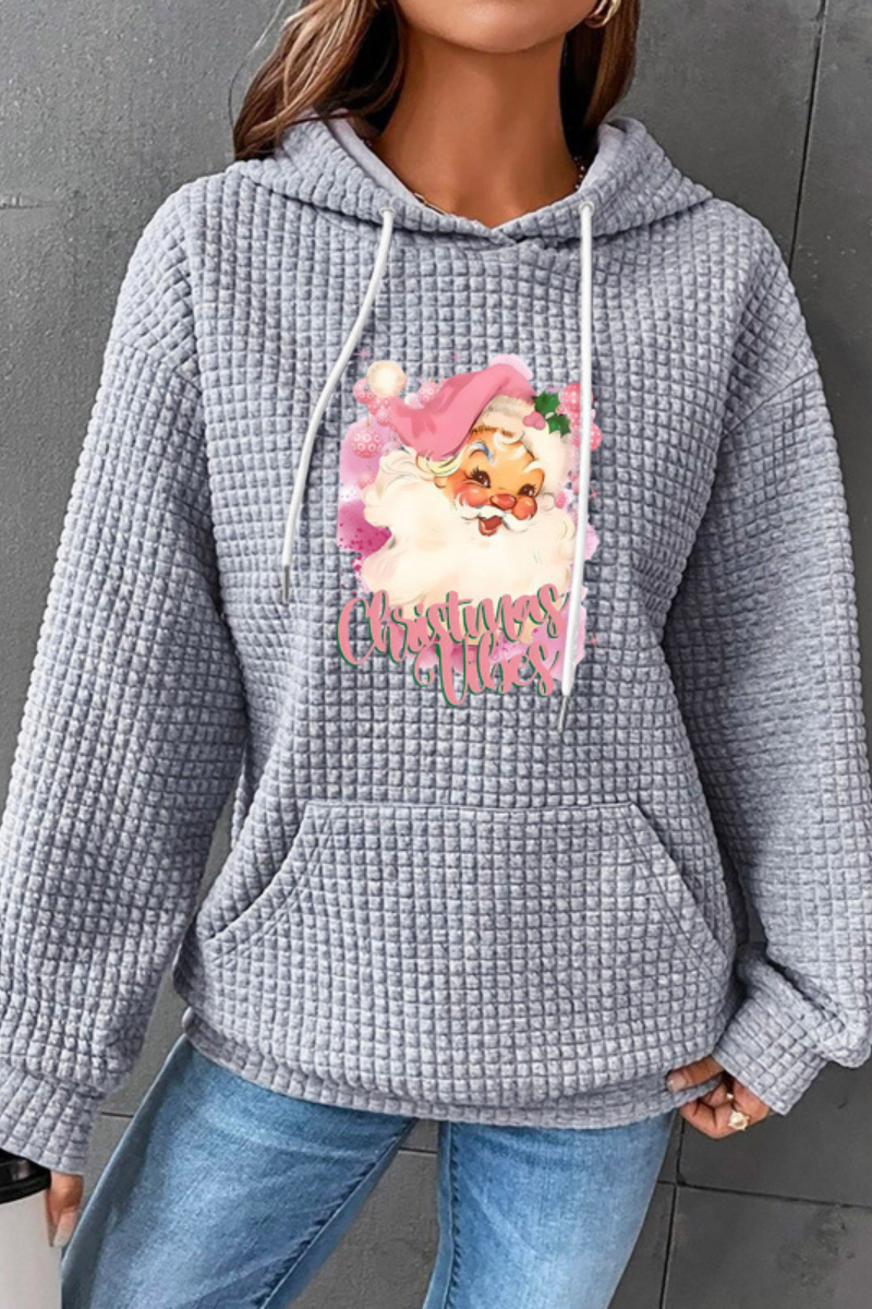 Women Christmas Waffle Knit Hoodie