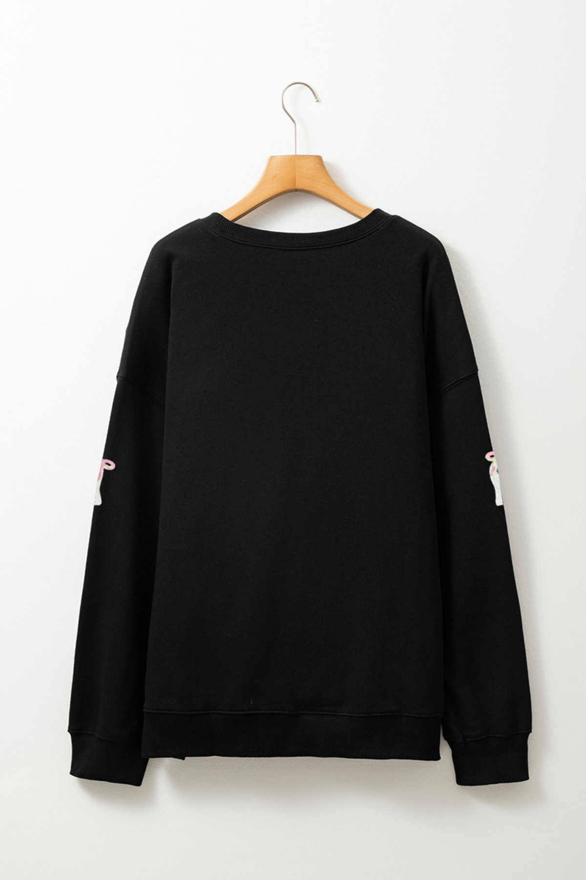 Women's Halloween Ghost Sequin Crew Neck Sweatshirt