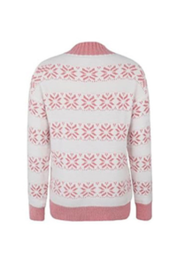 Women Christmas Snowflake Mock Neck Sweater No Cotton Lining