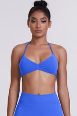 Women's Seamless Pleated Halterneck Sports Bra