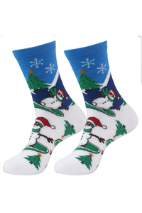Unisex Christmas Graphic Print Mid-Calf Crew Socks