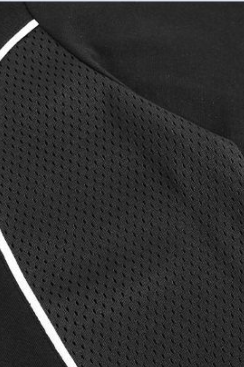 Men Summer Mesh Splice Contrast Stitch Oversized Cotton Tee