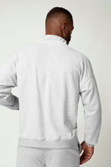Men's Mock Neck Half-Zip Loose-Fit Casual Sports Hoodie