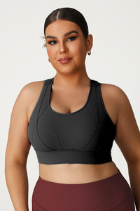 Plus Size Women's Cut-Out Crisscross Back Sports Bra
