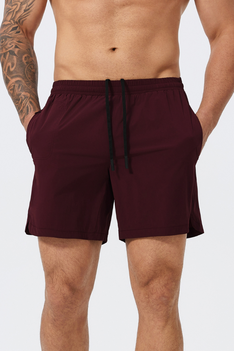 Men's Solid Quick-Dry Breathable Drawstring Sports Shorts