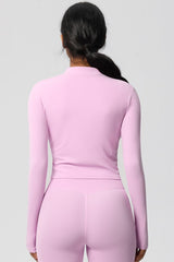 Women's round neck front zipper sports jacket